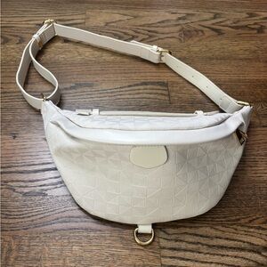 Designed Inspired Cream Checkered Bum Bag Crossbody